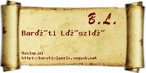 Baróti László névjegykártya